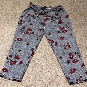 High waist plaid pants